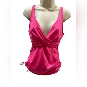 captiva by christina Tankini pink bra lined side rushing bikini top
